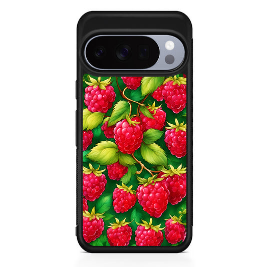 Raspberry Leaves and Berries Google Pixel 10 Pro Case | Slim Google Pixel 10 Pro Rubber Case