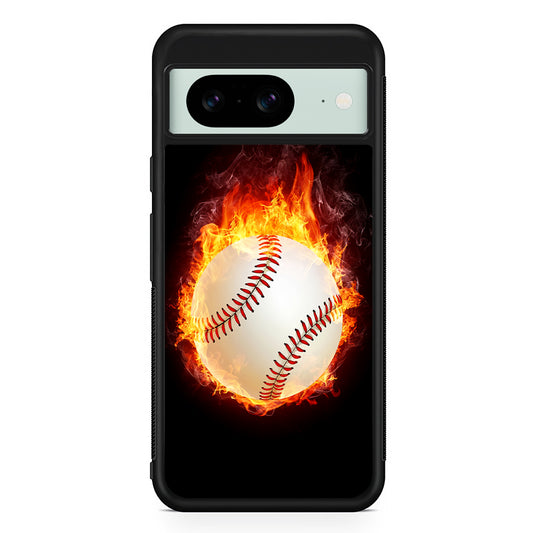 Baseball Ball on Fire Google Pixel 8 Case | Durable Protective Cover for Google Pixel 8