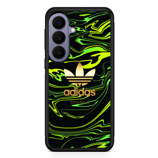 Adidas Green Moss Line Samsung Galaxy S26 Case | Slim Protective Rubber Case for Samsung S26