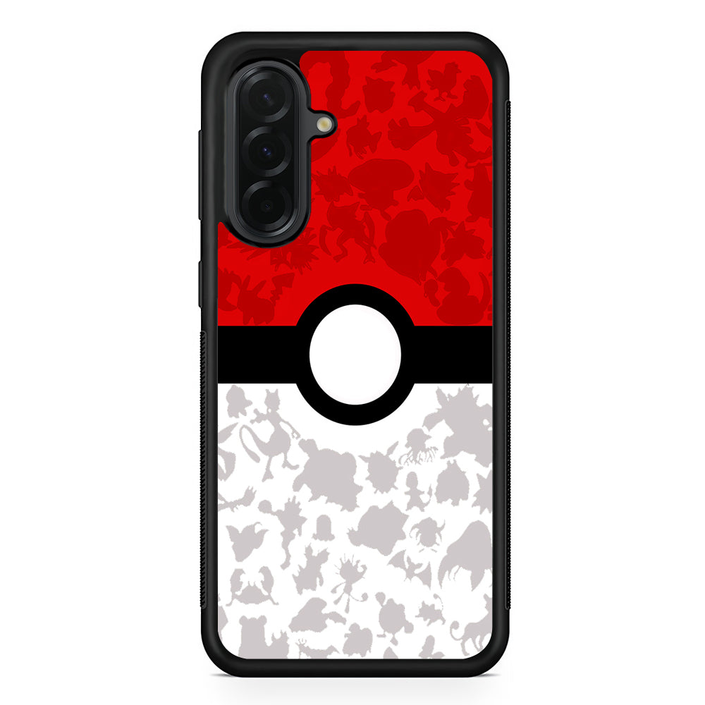 Pokemon Ball Silhouette Samsung Galaxy A36 Case | Protective Rubber Cover