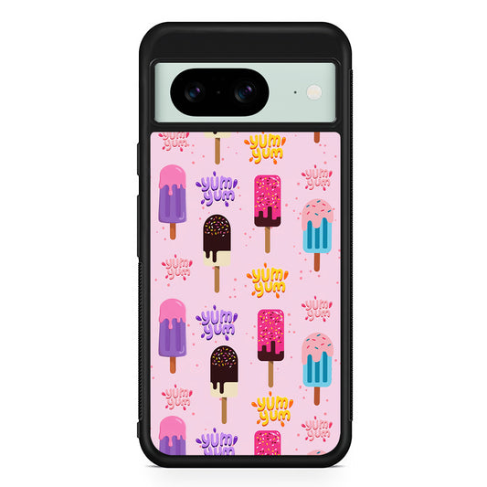 Pink Colourful Cute Ice Cream Google Pixel 8 Case | Durable Protective Cover for Google Pixel 8