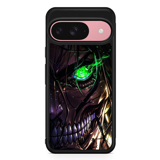 Attack on Titan Eren Face Google Pixel 9 Case | Google Pixel 9 Protective Rubber Case