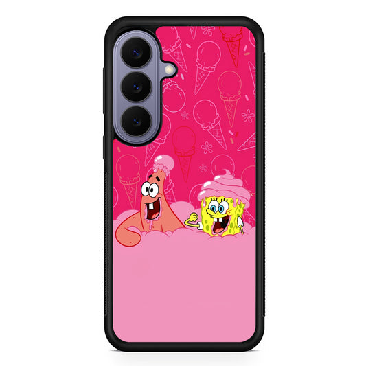 Spongebob and Patrick Eating Ice Cream Samsung Galaxy S26 Case | Durable Rubber Case for Samsung Galaxy S26