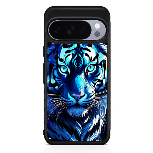 Blue Tiger Head Google Pixel 10 Pro Case | Slim Google Pixel 10 Pro Rubber Case