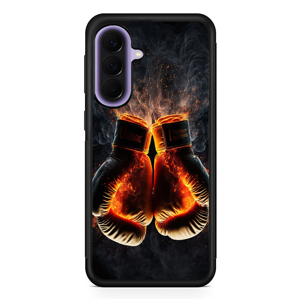 Boxing Gloves In Fire Samsung Galaxy A57 Case | Slim Samsung Galaxy A57 Rubber Case