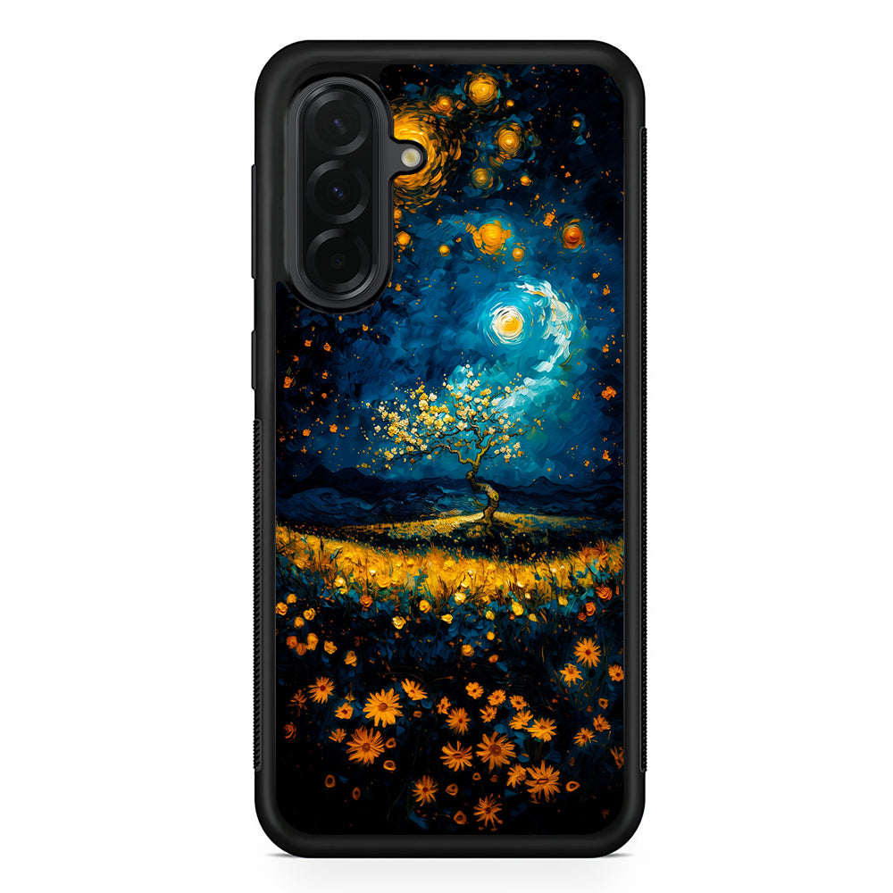 Starry Night Blossoms Painting Samsung Galaxy A36 Case | Protective Rubber Cover