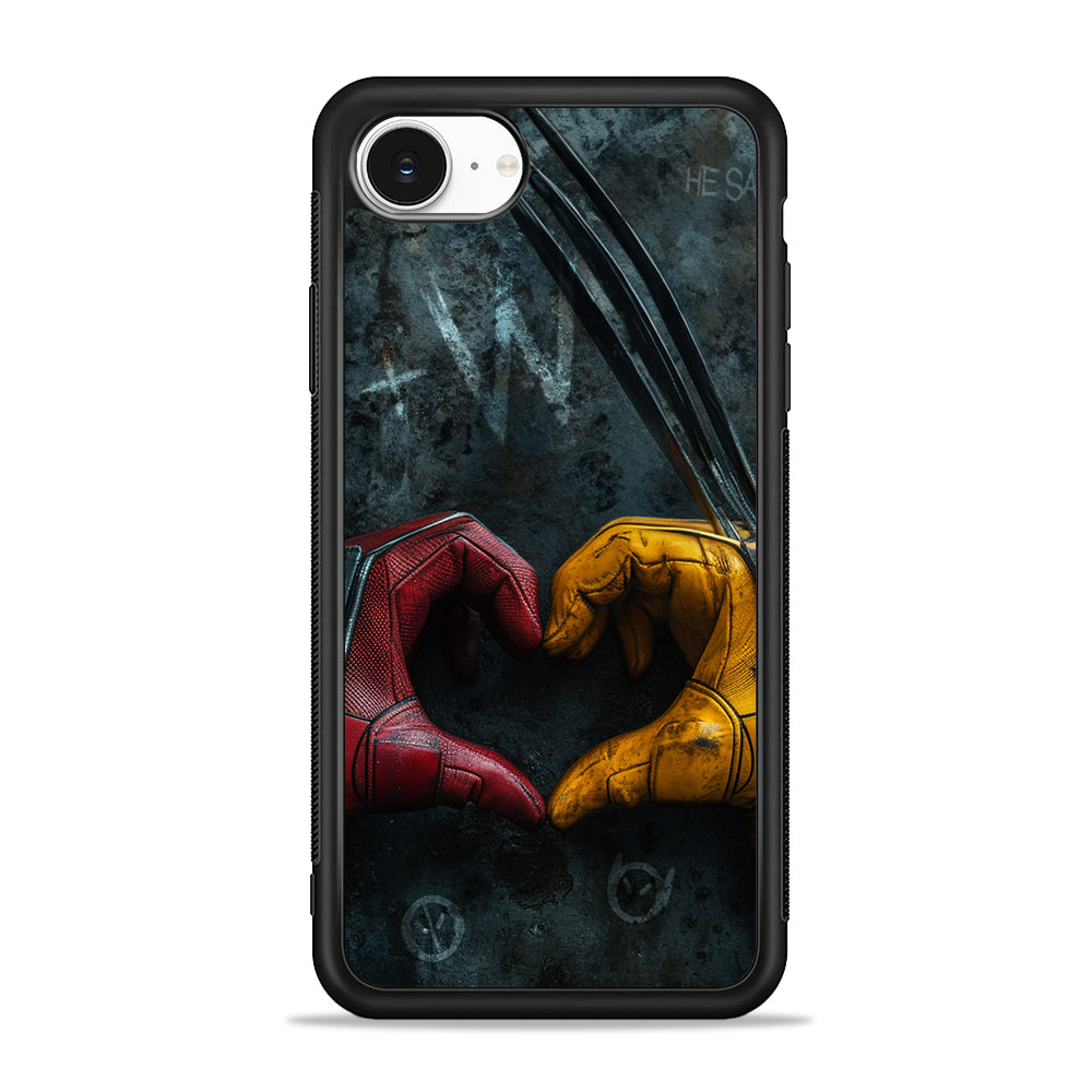 Deadpool and Wolverine Symbol of Love iPhone 16e Case | Protective Phone Cover