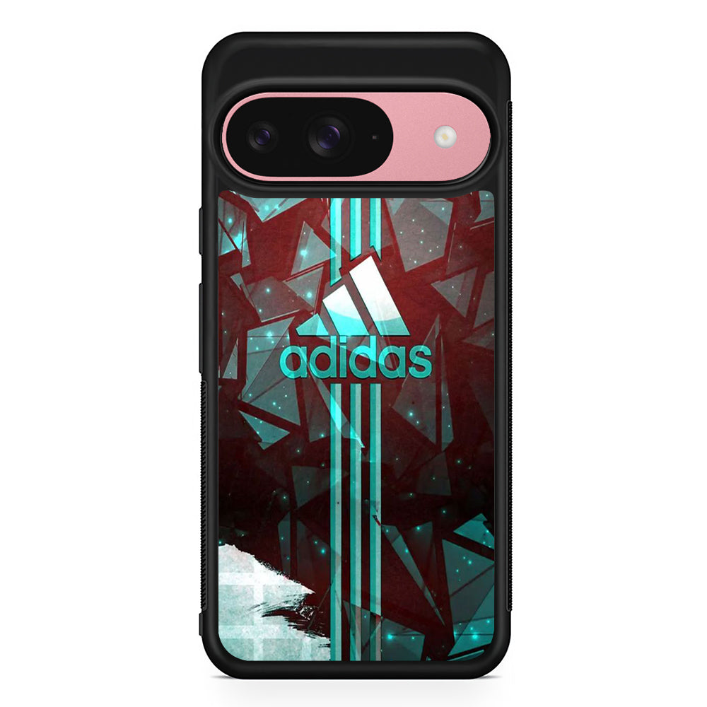 Adidas Green Light Abstract Google Pixel 9 Case | Google Pixel 9 Protective Rubber Case
