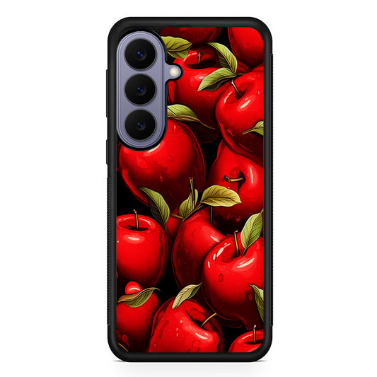 A Red Apple with Leaves Samsung Galaxy S26 Case | Durable Rubber Case for Samsung Galaxy S26