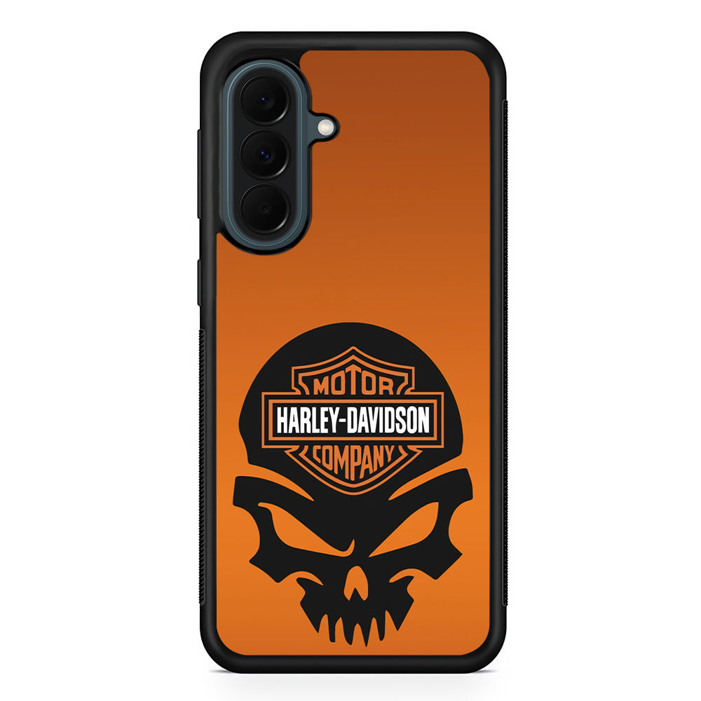 Harley Orange Skull Emblem Samsung Galaxy A37 Case | Samsung Galaxy A37 Rubber Phone Case