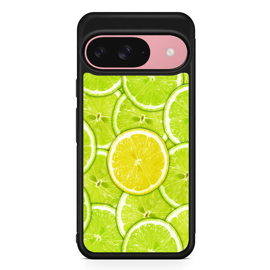 Lime Slice Citrus Fruit Google Pixel 9 Case | Google Pixel 9 Protective Rubber Case