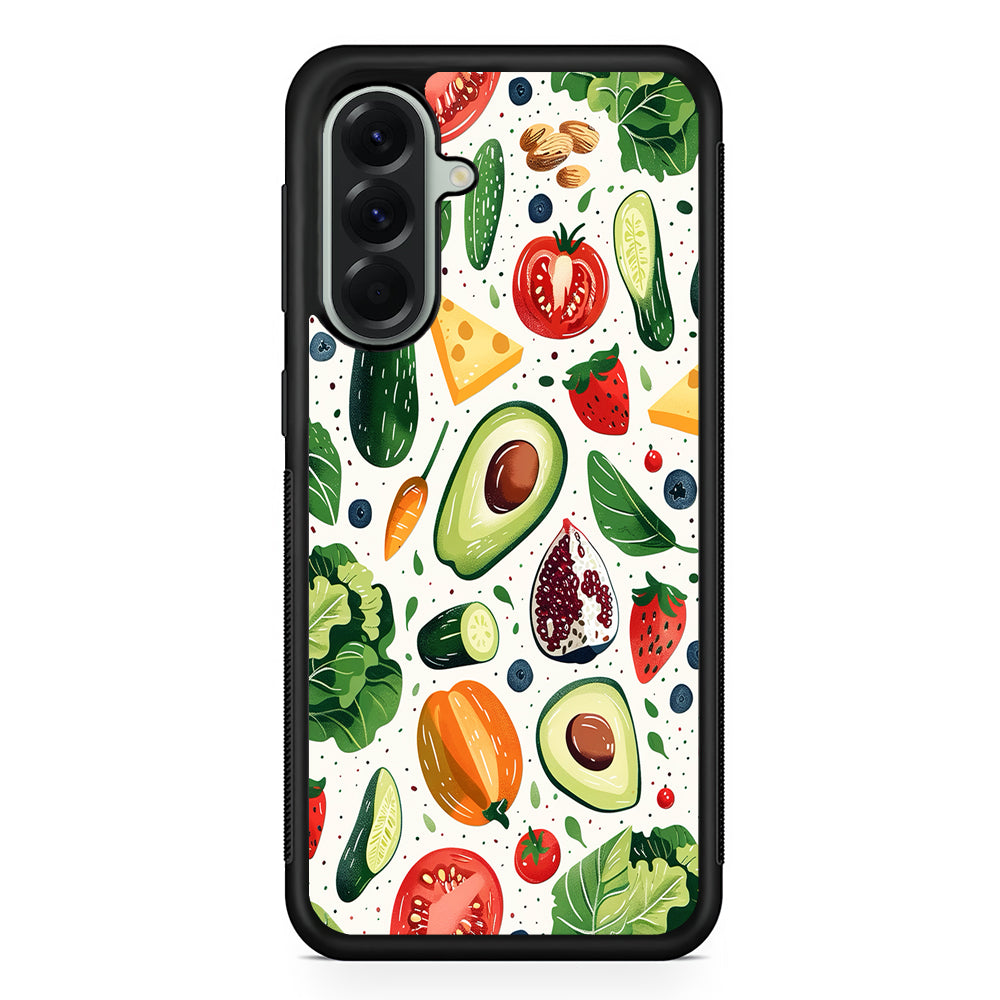 Collection of Fruits and Vegetables Samsung Galaxy A56 Case | Samsung Galaxy A56 Protective Rubber Case
