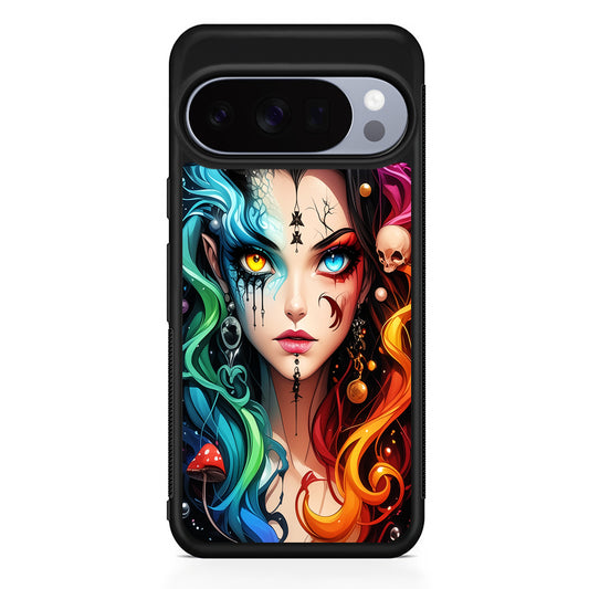 Horned Witch Girl Anime Art Google Pixel 10 Pro Case | Slim Google Pixel 10 Pro Rubber Case