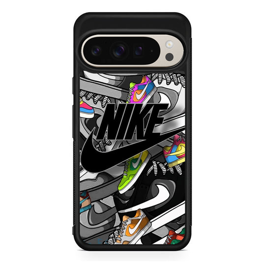 Nike Collection Shoes Black Logo Google Pixel 9 Pro Case | Slim Protective Cover