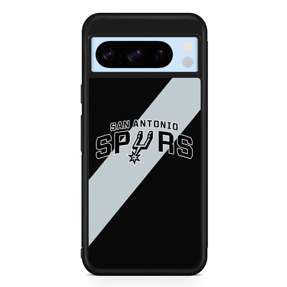 NBA San Antonio Spurs Stripe Google Pixel 8 Pro Case | Slim Rubber Case for Google Pixel 8 Pro