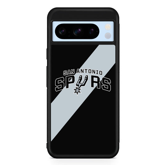 NBA San Antonio Spurs Stripe Google Pixel 8 Pro Case | Slim Rubber Case for Google Pixel 8 Pro