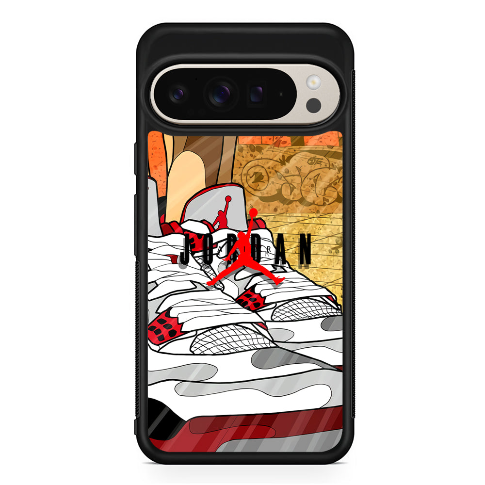 Air Jordan The Cartoon Shoes Google Pixel 9 Pro Case | Slim Protective Cover