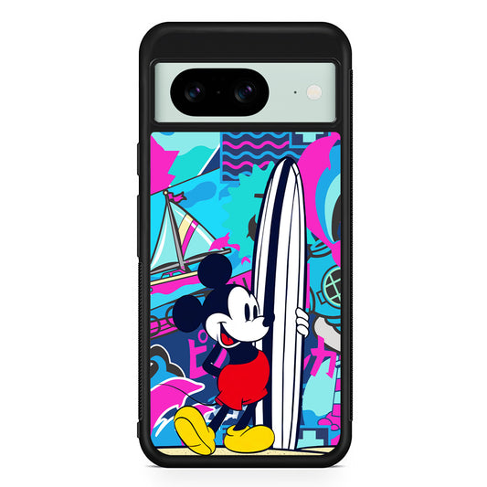 Mickey Mouse Surf Board Google Pixel 8 Case | Durable Protective Cover for Google Pixel 8