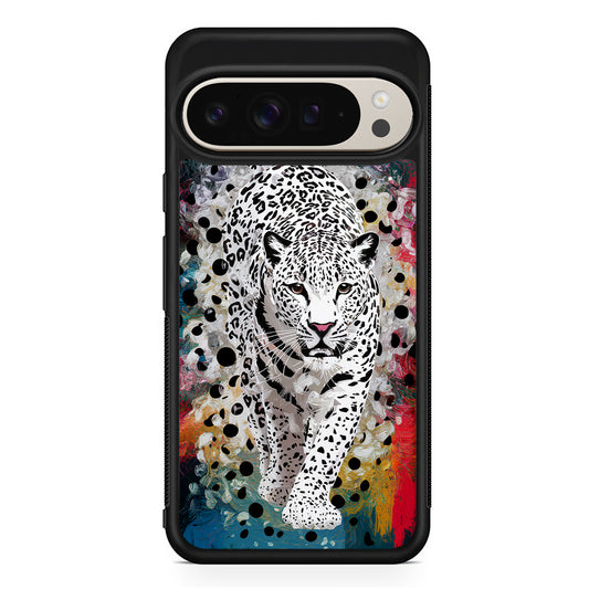 A White Leopard Painting Google Pixel 9 Pro Case | Slim Protective Cover