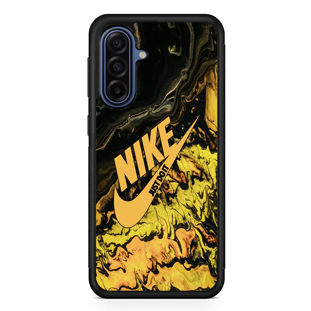 Nike Marble Yellow Liquid Samsung Galaxy A17 Case | Samsung Galaxy A17 Protective Rubber Case