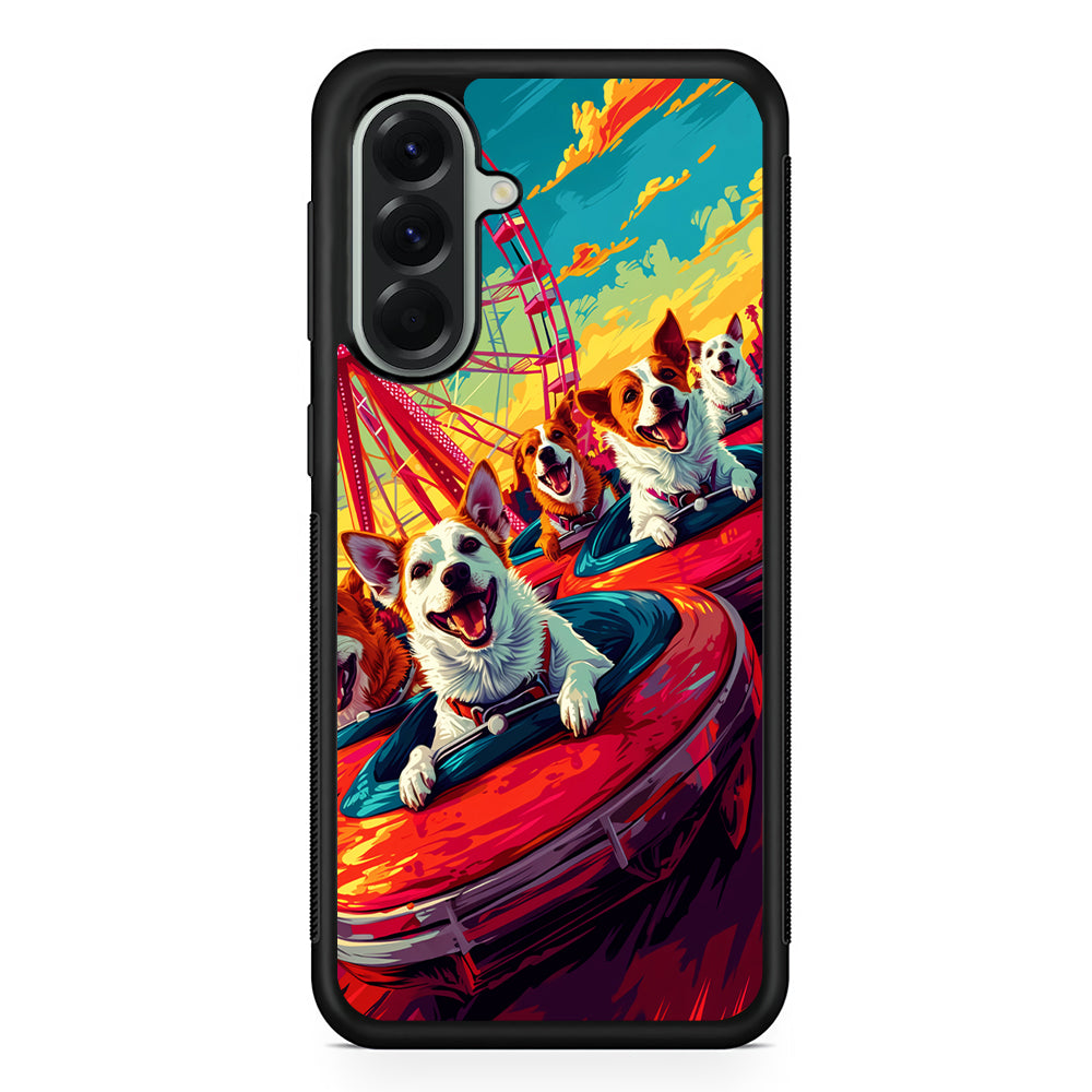 Happy Dogs At Carnival Samsung Galaxy A56 Case | Samsung Galaxy A56 Protective Rubber Case