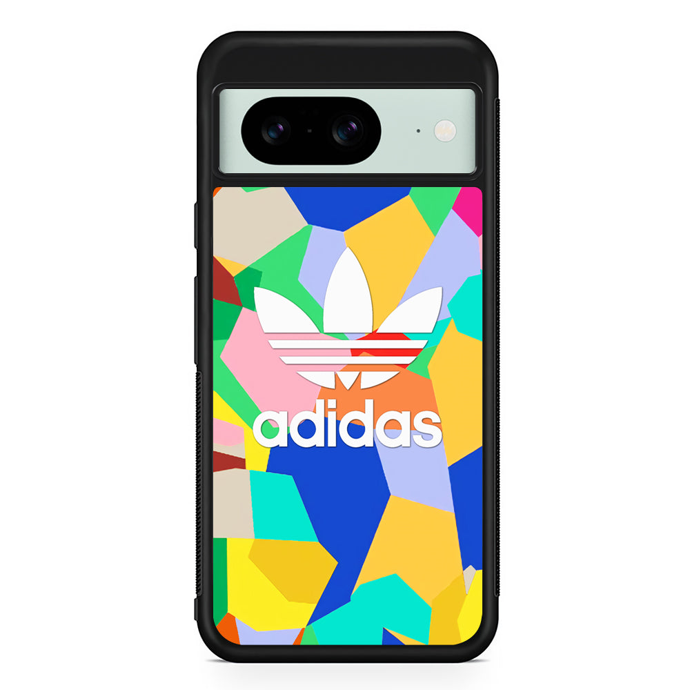 Adidas White on Canvas Google Pixel 8 Case | Durable Protective Cover for Google Pixel 8