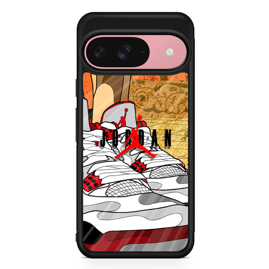 Air Jordan The Cartoon Shoes Google Pixel 9 Case | Google Pixel 9 Protective Rubber Case