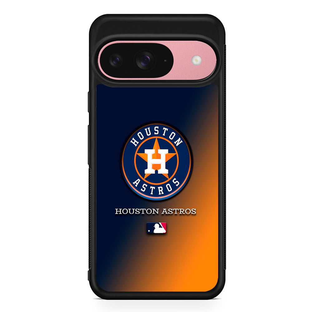MLB Houston Astros Logo Google Pixel 9 Case | Google Pixel 9 Protective Rubber Case