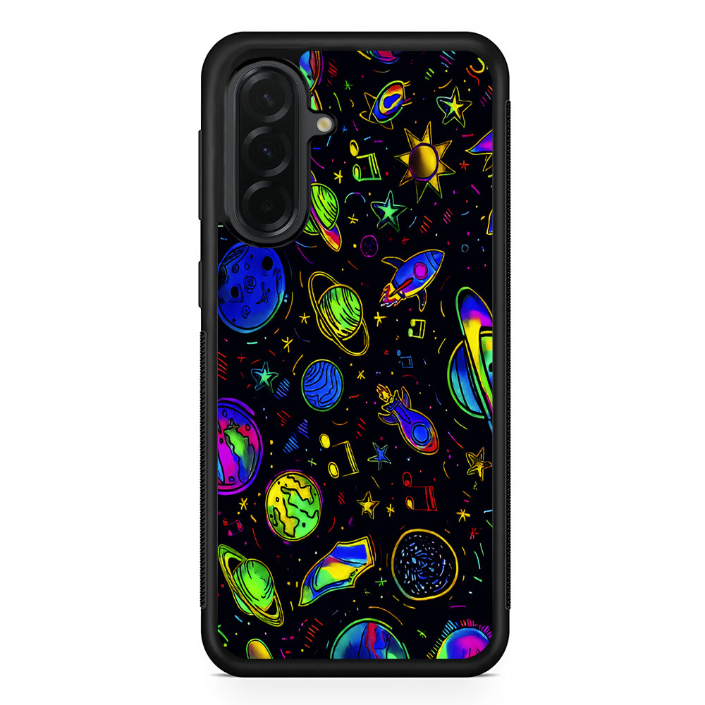 Space Planets and Spaceships Samsung Galaxy A36 Case | Protective Rubber Cover
