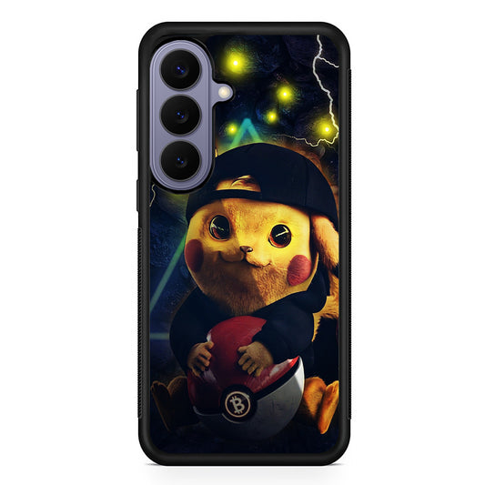 Pikachu With His Pokeball Samsung Galaxy S26 Case | Durable Rubber Case for Samsung Galaxy S26
