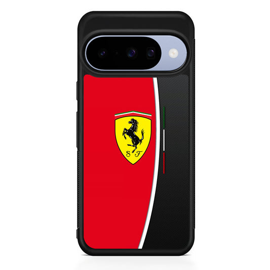 Ferrari Emblem Black Red Google Pixel 10 Case | Google Pixel 10 Rubber Protective Case