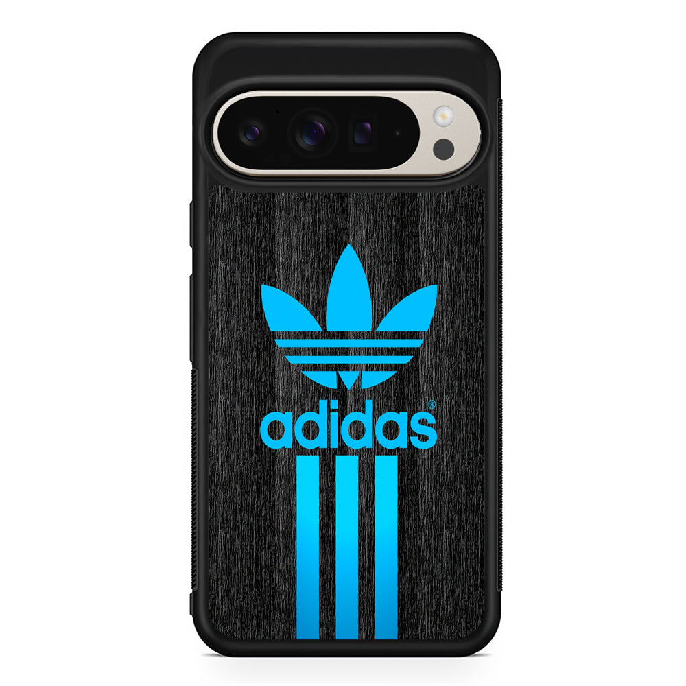 Adidas Glowing Blue Google Pixel 9 Pro Case | Slim Protective Cover