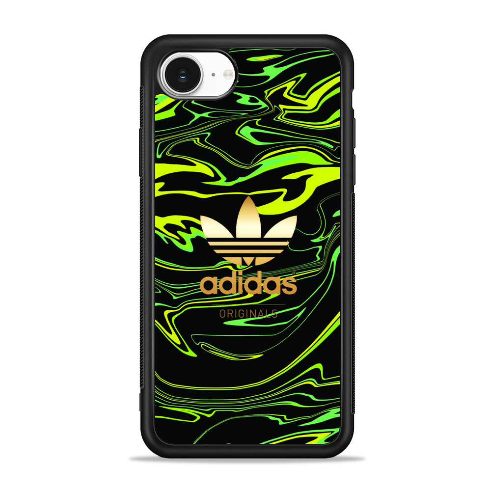 Adidas Green Moss Line iPhone 16e Case - Slim Silicone Case