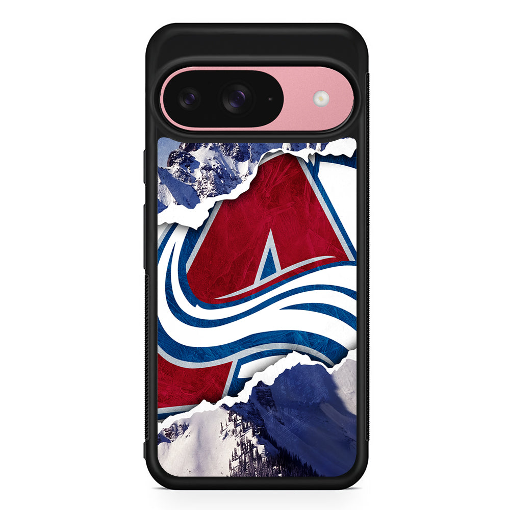 NHL Colorado Avalanche Mountains Google Pixel 9 Case | Google Pixel 9 Protective Rubber Case