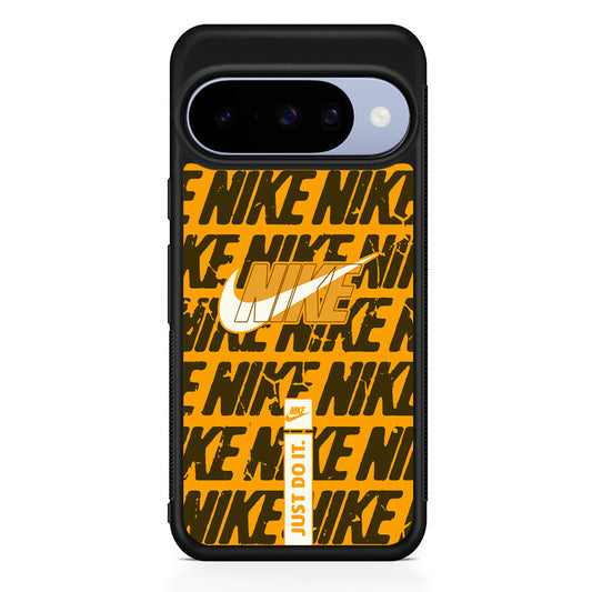 Nike Patern in Yellow Google Pixel 10 Case | Google Pixel 10 Rubber Protective Case