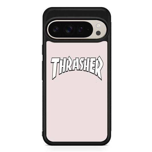 Thrasher Pearl White Logo Google Pixel 9 Pro Case | Slim Protective Cover
