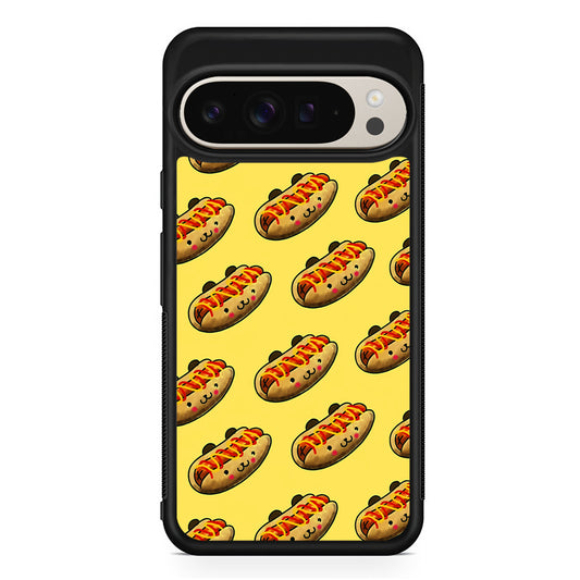 Fast Food Hot Dog Pattern Google Pixel 9 Pro Case | Slim Protective Cover