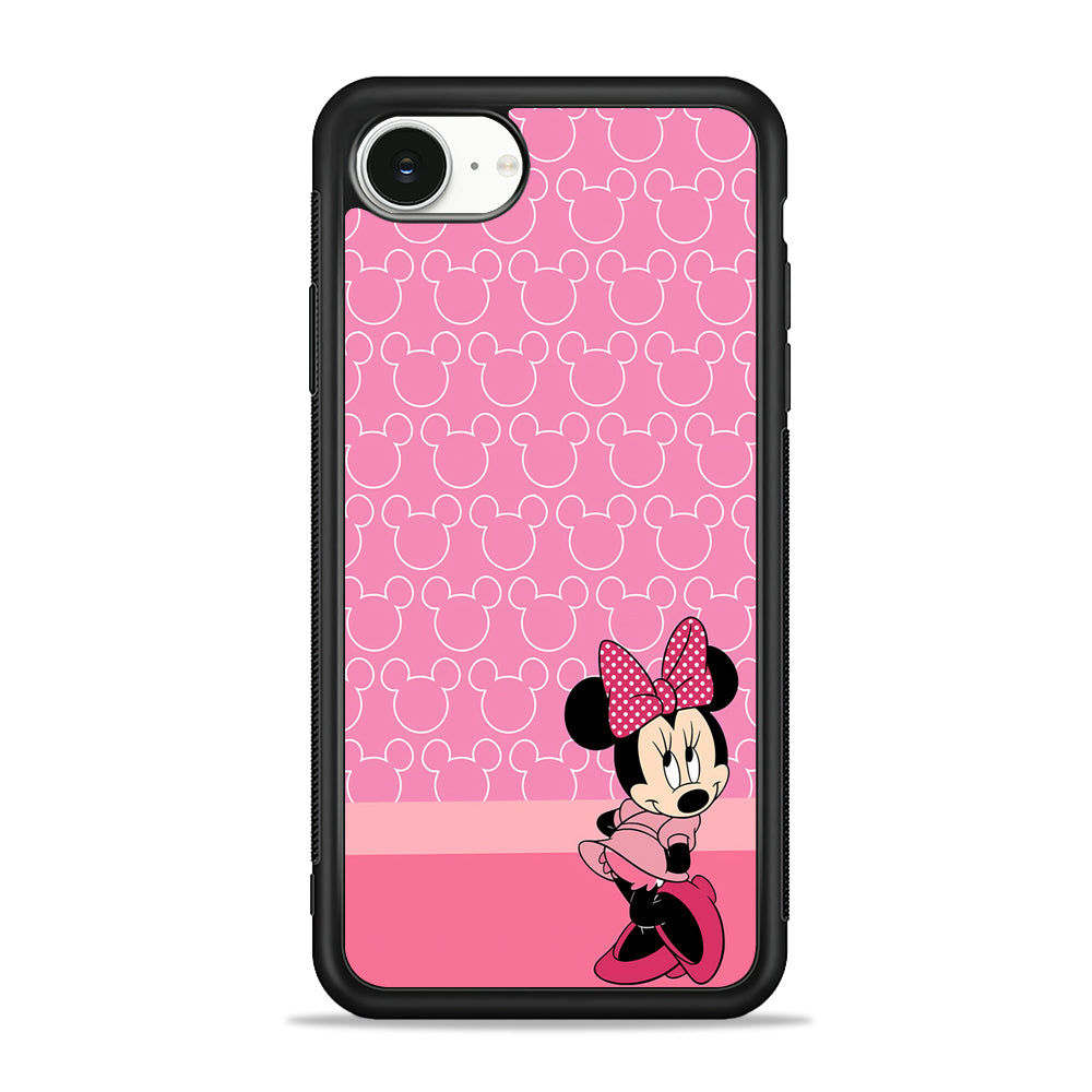 Minnie Mouse Pink Background iPhone 16e Case | Protective Phone Cover