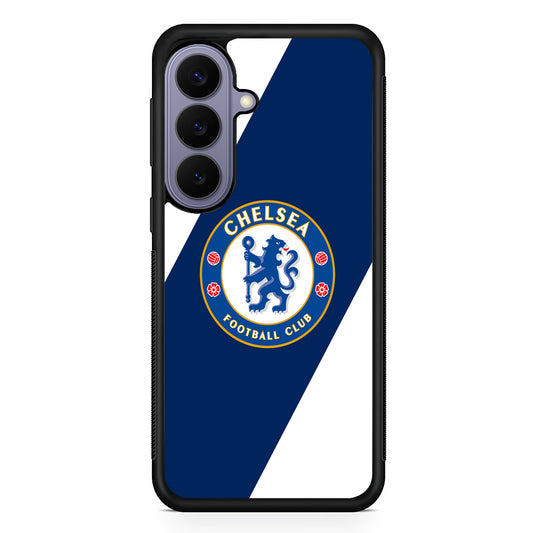 Chelsea FC Stripe Sling Logo Samsung Galaxy S26 Case | Durable Rubber Case for Samsung Galaxy S26