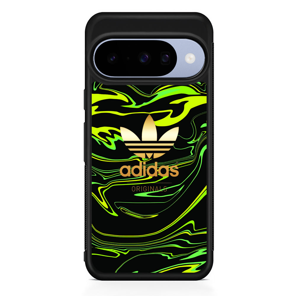 Adidas Green Moss Line Google Pixel 10 Case | Google Pixel 10 Rubber Protective Case