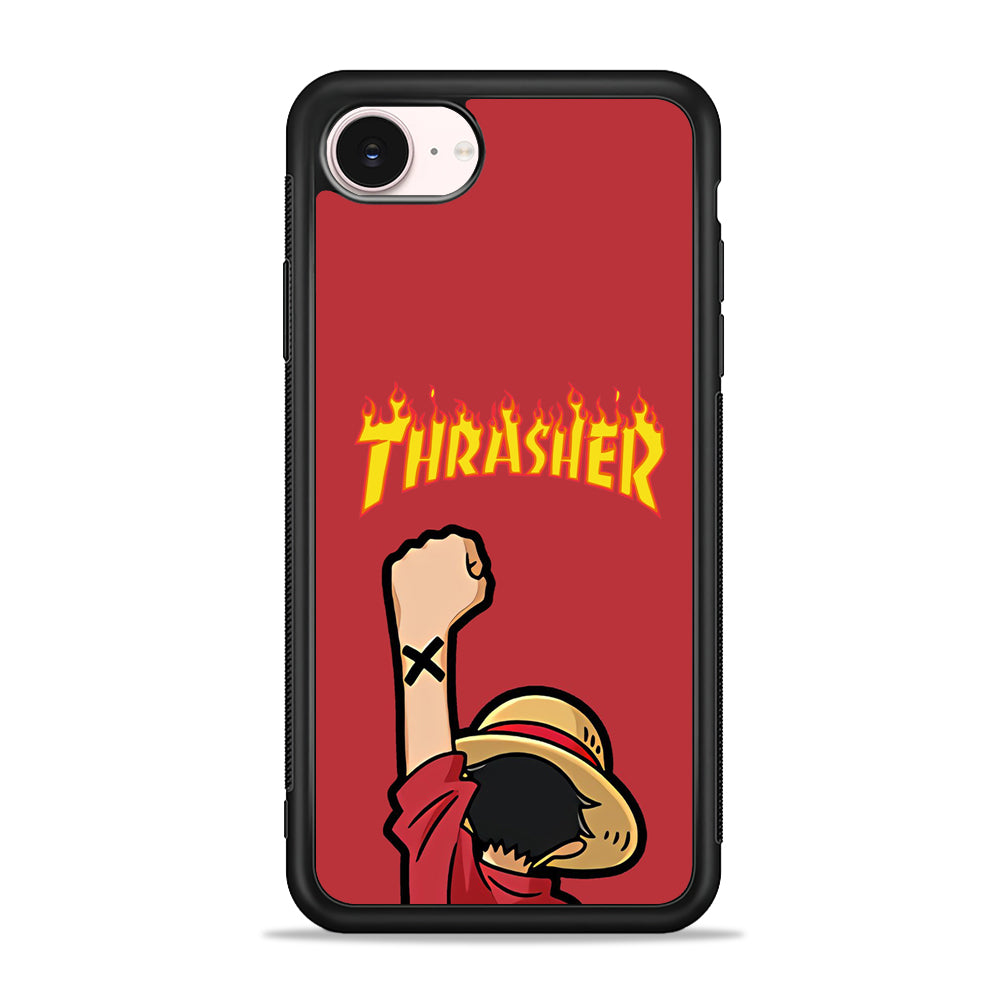 Thrasher Maroon Luffy iPhone 17e Case - Silicone Case