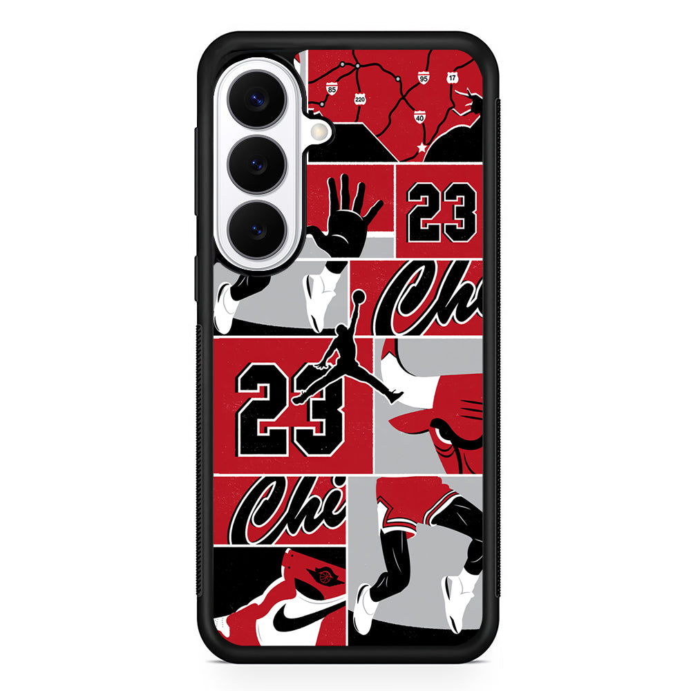 Air Jordan Team Collage Backdrop Samsung Galaxy S26 Plus Case | Lightweight Protective Cover for Galaxy S26 Plus