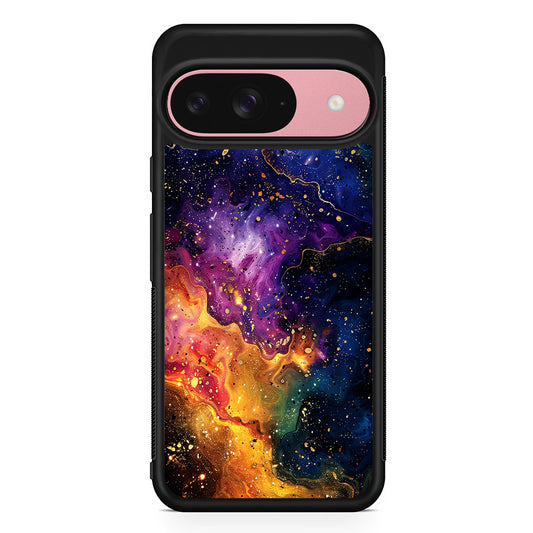 Sparkling Vibrant Abstract Fluid Google Pixel 9 Case | Google Pixel 9 Protective Rubber Case