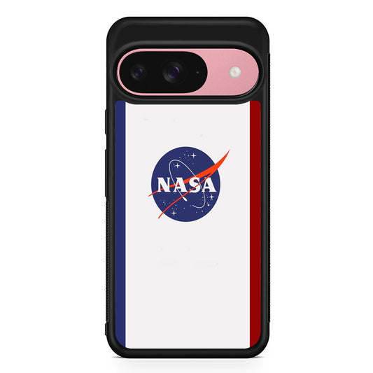 Nasa Stripe Blue Red Emblem Google Pixel 9 Case | Google Pixel 9 Protective Rubber Case