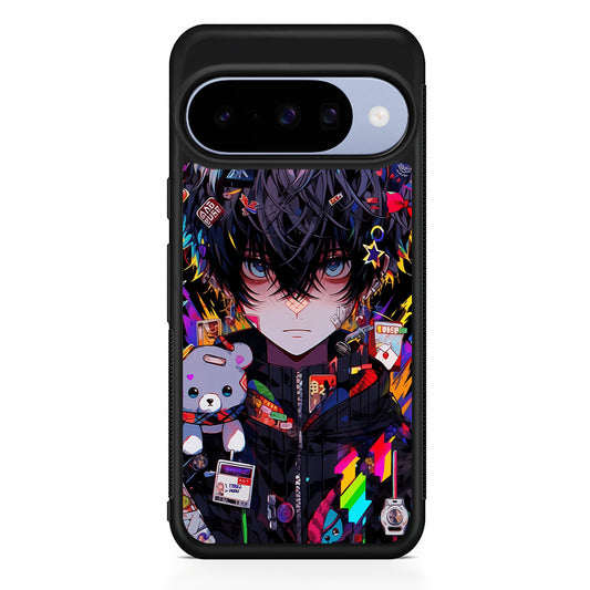 Anime Boy Bear Doll Aesthetic Google Pixel 10 Case | Google Pixel 10 Rubber Protective Case