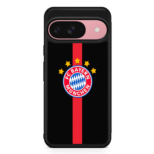 Bayern Munchen Stripe Red Google Pixel 9 Case | Google Pixel 9 Protective Rubber Case