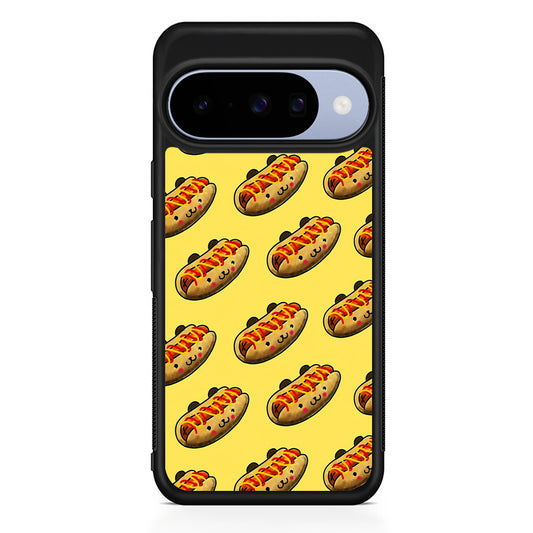 Fast Food Hot Dog Pattern Google Pixel 10 Case | Google Pixel 10 Rubber Protective Case