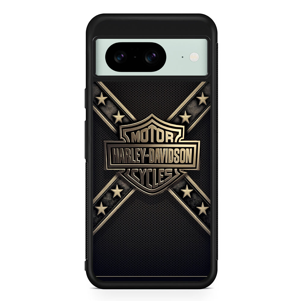 Harley Davidson Golden Star Google Pixel 8 Case | Slim Rubber Case for Google Pixel 8