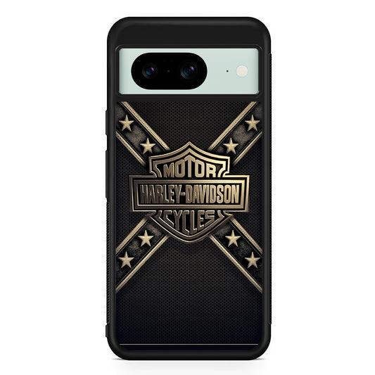 Harley Davidson Golden Star Google Pixel 8 Case | Slim Rubber Case for Google Pixel 8