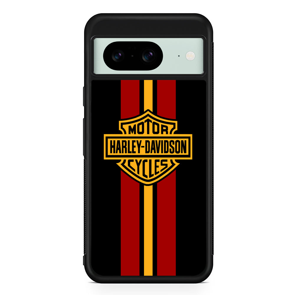 Harley Davidson Red Stripe Emblem Google Pixel 8 Case | Slim Rubber Case for Google Pixel 8